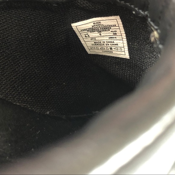 MERRELL Luxe Plunge Slip On Leather Clogs Black size 8.5 small heel - Picture 6 of 7